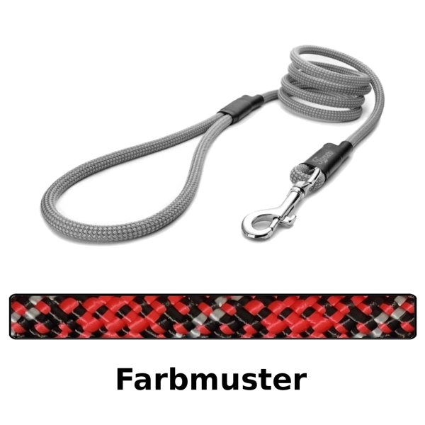 klassische Hundeleine - M - 145cm - rot mix